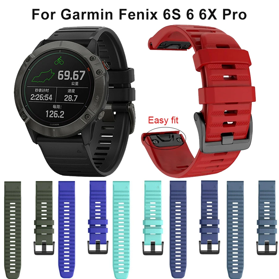 26 22 20 мм ремешок для часов Garmin Fenix 5X 5 5S Plus 3 HR силиконовый fenix 6 6X 6S Pro | Электроника