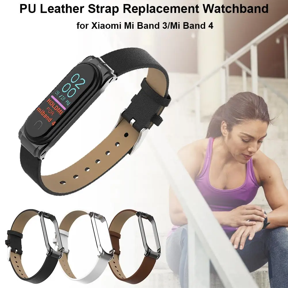 Высокое качество для mi Band 3 4 из искусственной кожи ремешок для часов модный фитнес-трекер сменный наручный ремешок для Xiaomi mi Band 3 4