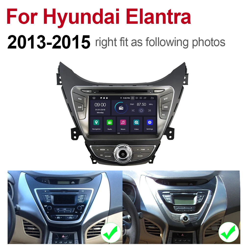 2din Android 9 0 Восьмиядерный 4 Гб ОЗУ автомобильный DVD плеер для Hyundai Elantra 2013 ~ 2015 GPS Радио