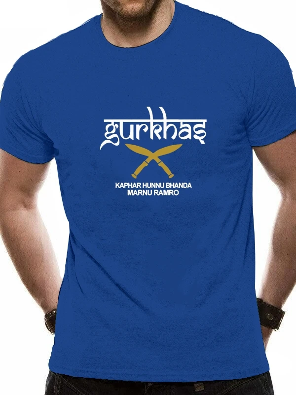 

2020 Leisure Fashion 100% cotton O-neck T-shirt Recente gurkha gorkhas nepalÃªs forÃ§as especiais reais britÃ¢nicas kukri facas