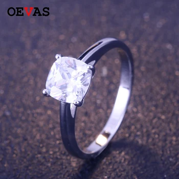 

Simple and Elegnant Square CZ Finger Rings 925 Sterling Silver Ring wedding Engagement Jewelry Classic Design Women Best Gift