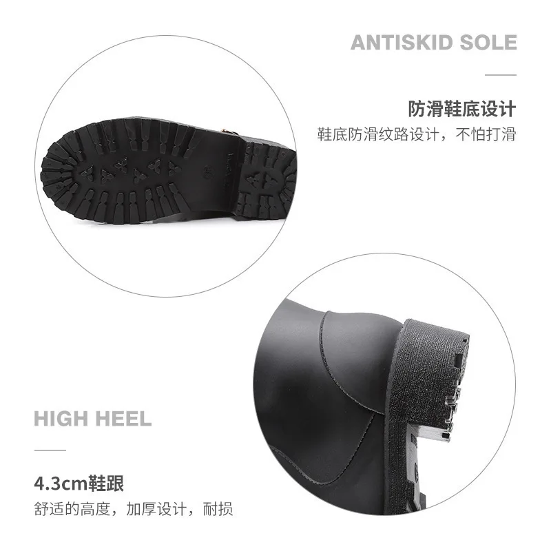 

F8 Special New Style Semi-high Heeled Spring And Autumn Rain Boots Rain Boots Women's Korean-style Fashion Rain Shoes Rubber Sho