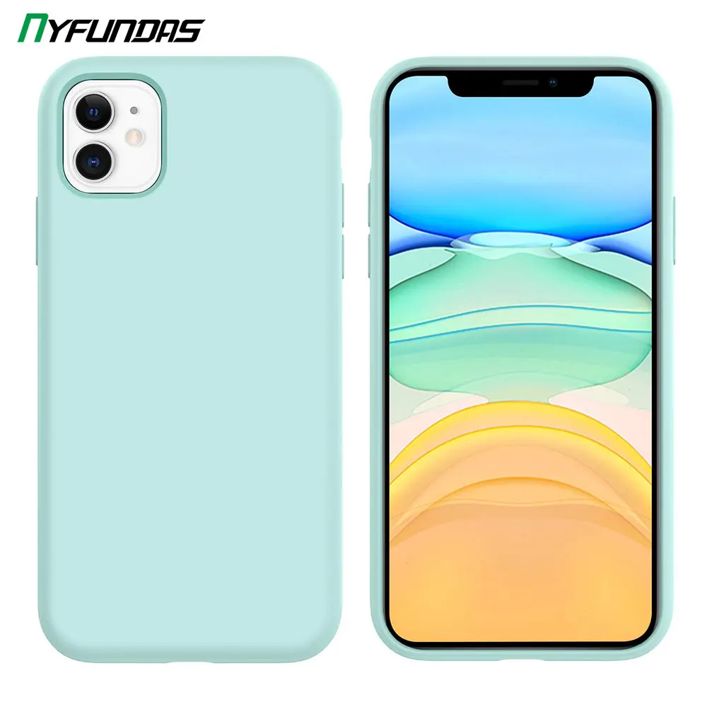 Liquid Silicone Case For Apple Iphone 11 Pro Max X Xr Xs 8 Plus 7 6 6s Se 2 Se2 Phone Cover Mint Green No Logo Accessories Phone Case Covers Aliexpress