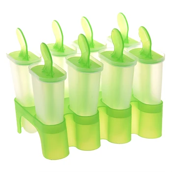

8 Cell Frozen Ice Cream Mold sicle Maker Lolly Mould Tray Pan Kitchen DIY