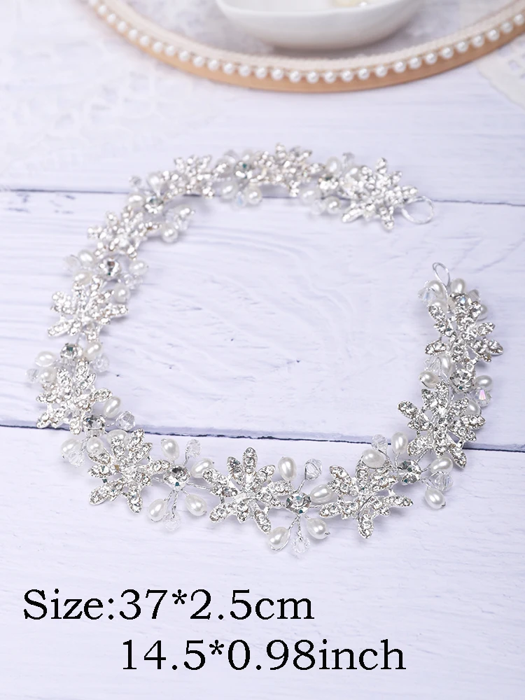 Hair Accessories Bridal Hair Accessories Bridal Jewelry Set Silver Tiara Rhinestone Pearl Headband