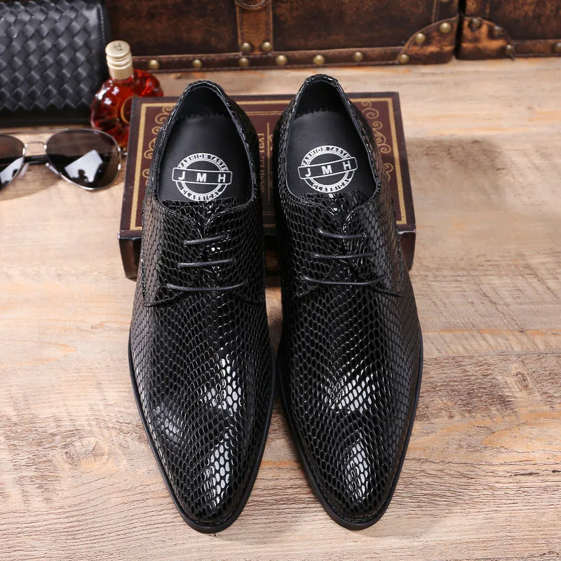 Classic Business Men's Dress Shoes Fashion Elegant Formal Wedding Shoes Men Lace Up Wedding Office Oxford Shoes For Men B107