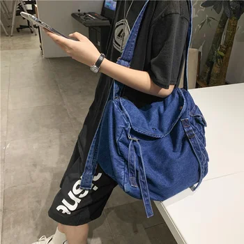 

Retro Denim Shoulder Bags Women Handbags Large Capacity Shopping Bag Big Crossbody Bags Vintage Jeans Casual Tote Bolso Mujer