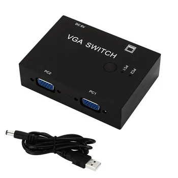 

VGA Switch 2 In 1 Out 2 Port VGA Switch Adapter Splitter For Home Audio and Video, Game Console, Set-Top Boxes