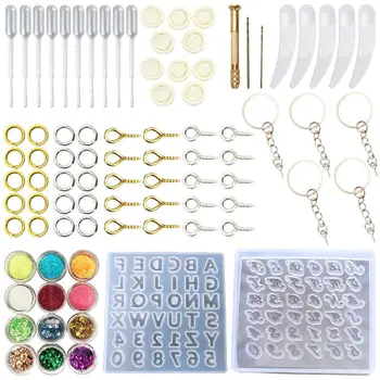 

Letter Alphabet Pendant Silicone Resin Molds Keychain Jewelry Tools