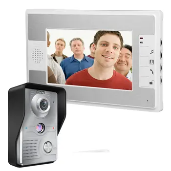 

Mountainone 7 Inch Smart IP Video Door Phone Intercom System with 1x 1000TVL Wired Doorbell Camera Support Unlock