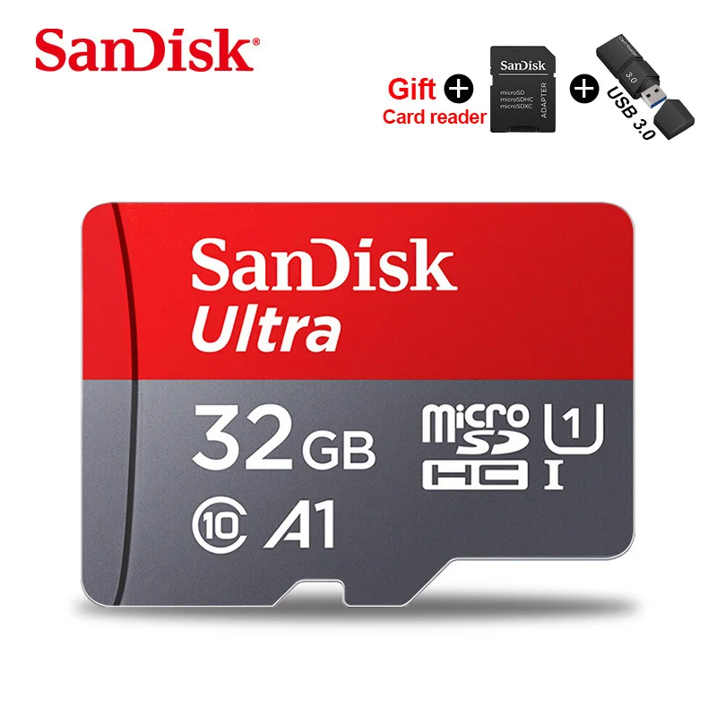 32GB 3.0 CardReader Карта micro sd ultra SanDisk 400 Гб 256 ГБ 200 ГБ 128 Гб 64 Гб SDXC карта памяти 32 Гб 16 Гб microsd tf карта SDHC Подарочная флеш-карта-адаптер - Емкость: 32GB 3.0 CardReader