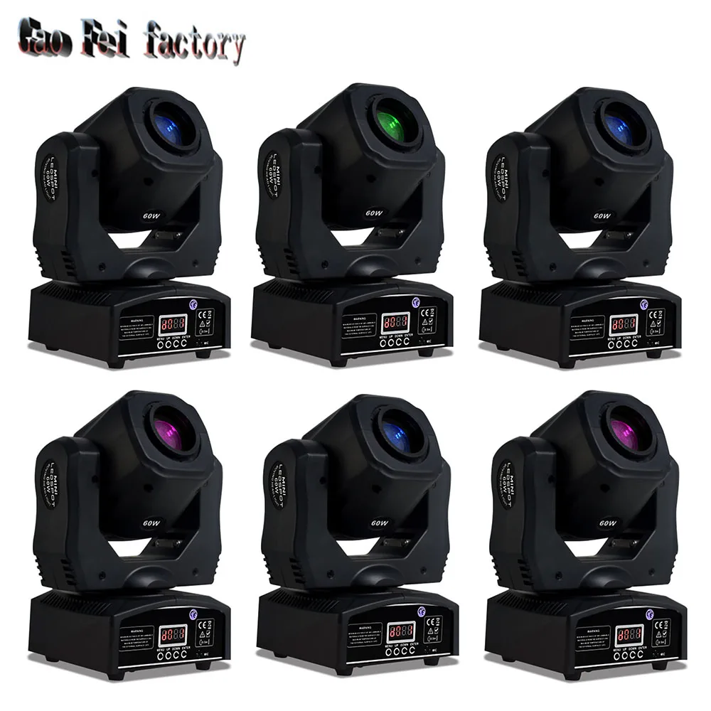 

led moving heads lighting High brightness 60W DJ spotlight with 8 gobos and colors by dmx 11Channels for DJ Disco Club Wedding