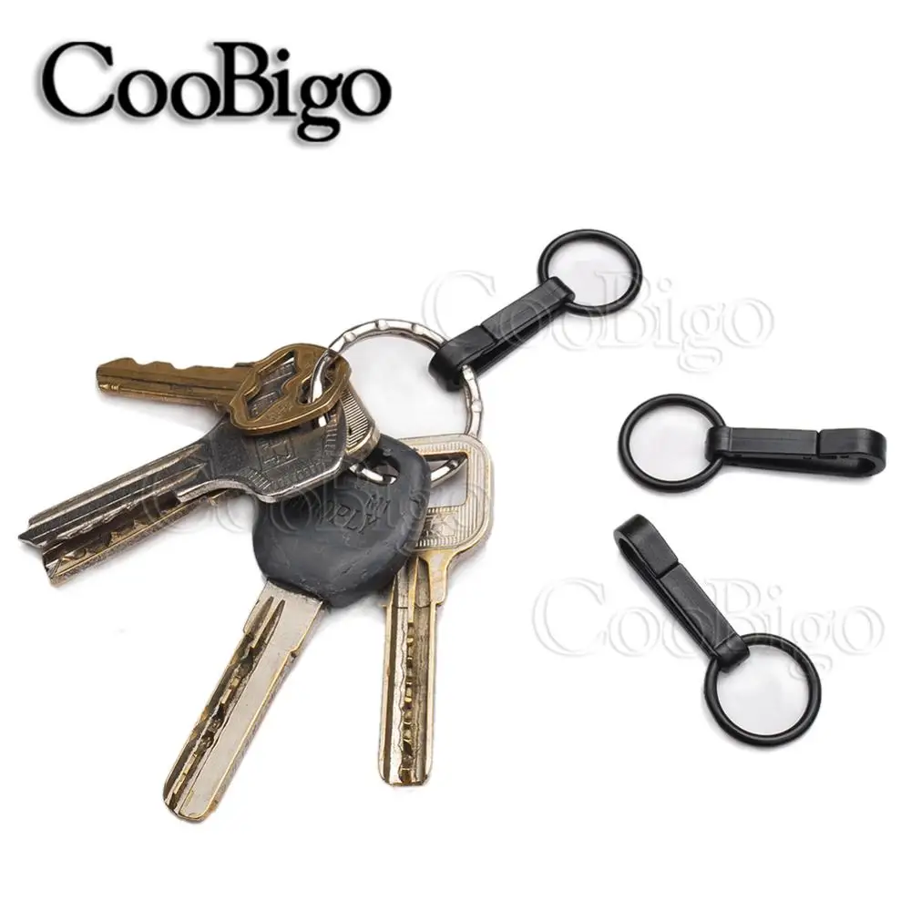 10pcs/lot Black Plastic Carabiner Clips For Backpack Paracord Strap Cord Lanyard DIY