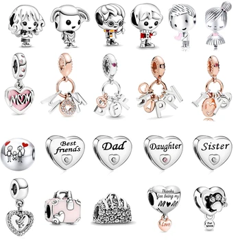 

Alloy Hollow European Beads Family Love Girl Boy Womens Accessories Fit Pandora Original Charms Bracelets Jewelry Making