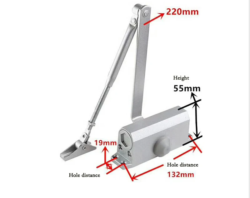 

Automatic Door Closer Safety System Adjustable Closing Speed for 15-45Kg Door Closer Aluminum alloy for left and right doors