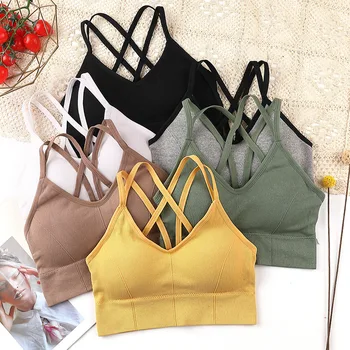Breathable Sports Bra Anti-sweat Fitness Top Seamless Yoga Bra Shockproof Crop Top Women Push up Sport Bra Gym Workout Top
