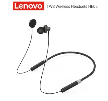 

Original Lenovo Wireless Headsets HE05 Sport Earphone Magnetic Hanging Bluetooth 5.0 Call noise reduction 8 Hours Music Control