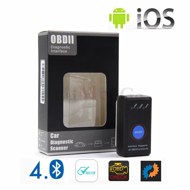 Автомобильный диагностический сканер ELM 327 V1.5 PIC18F25K с переключателем obd2 Bluetooth 4 0 ODB2
