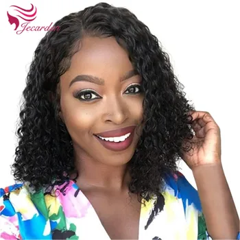 

Water Wave Short Bob Losure Wig No Lace Frontal Wavy Curly Bob Wigs For Black Women Plucked Wig