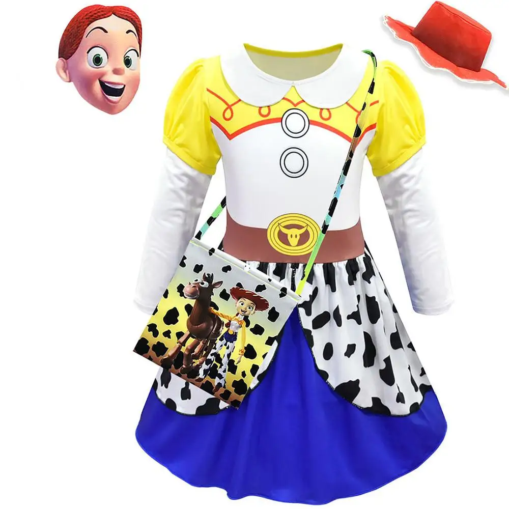 

Kids Girls Cosplay Costume Children Long Sleeve Dress Anime Role Play Performance Halloween Cow Printed