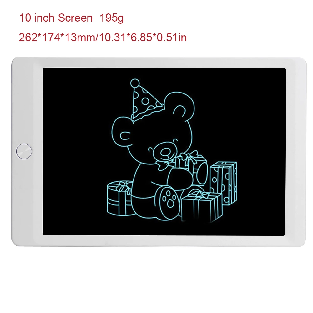 10 inch White A 8,5/10 дюймов ультра-тонкий цифровой чертежный электронный блокнот для рукописного ввода для детей ЖК-доска для письма с ручкой без батареи Подарки для детей - Цвет: 10 inch White A