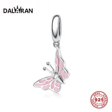 DALARAN, 925 пробы, серебряная бабочка, Висячие Подвески, бусины, подходят для Diy Pandora, подвески, серебро, 925, оригинальные женские ювелирные изделия для изготовления
