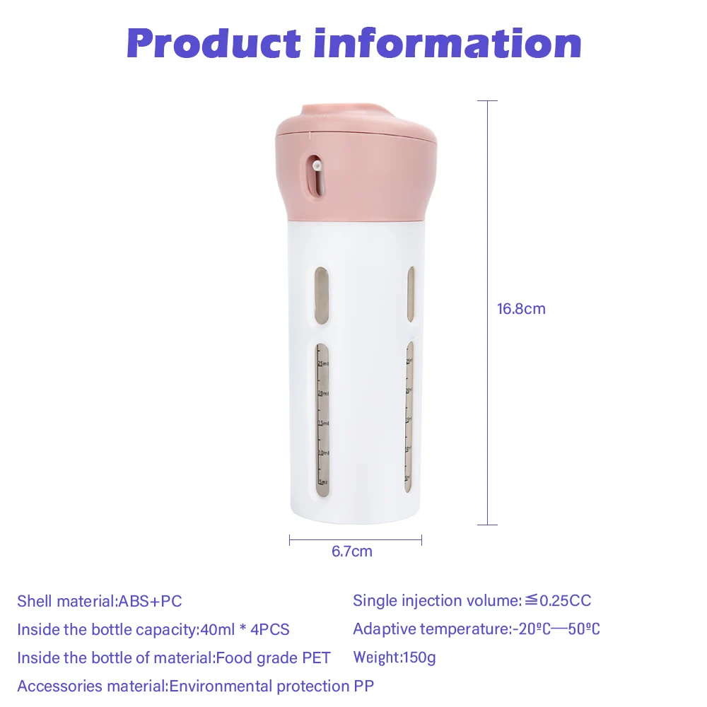 Портативный косметические Бутылочки для поездок 4-в-1 организованная герметичность туалетные принадлежности с возможностью заправки жидкости/лосьон/кремовый комплект контейнеров спрей комплект бутылок