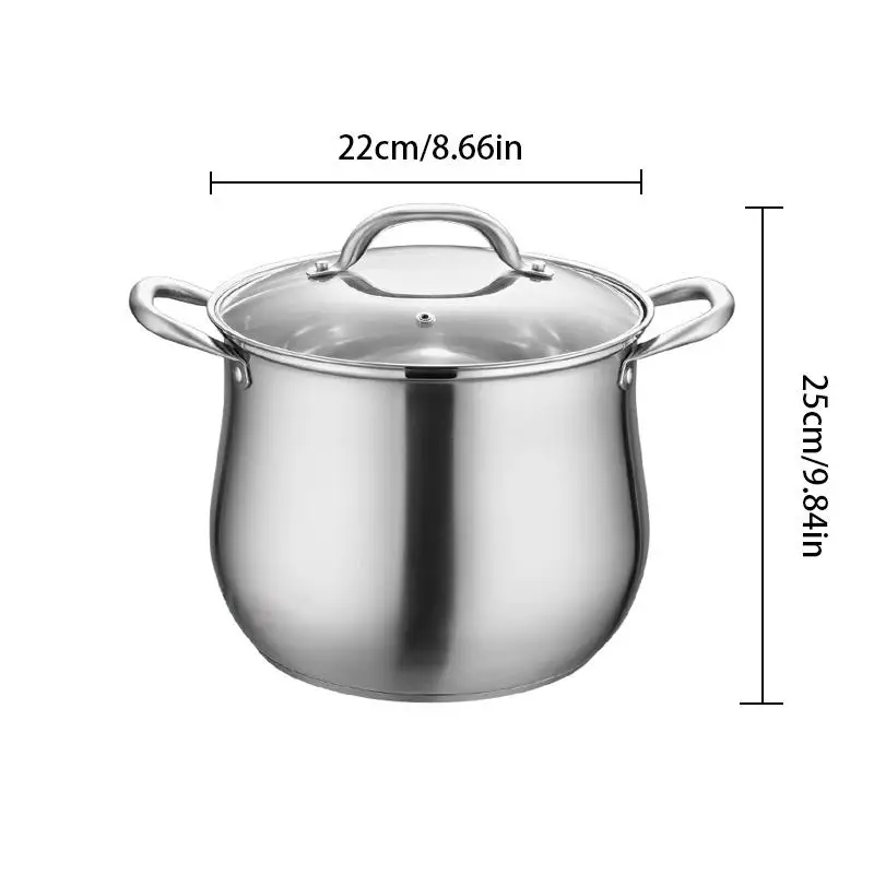 304 кастрюля для супа из нержавеющей стали с защитой от перелива с двойным ухом и двойным дном барабана сверхвысокая многоцелевая кастрюля кухонный инструмент - Цвет: 22cm