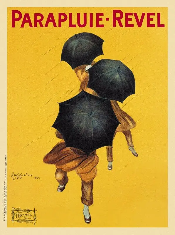 Vintage Travel Parapluie Revel Art Film Print Silk Poster Home Wall Decor 24X36 Pollici