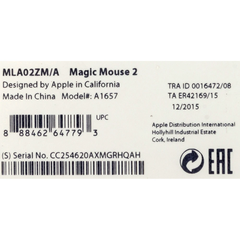 Мышь Apple Magic Mouse 2 белый лазерная беспроводная BT(1but