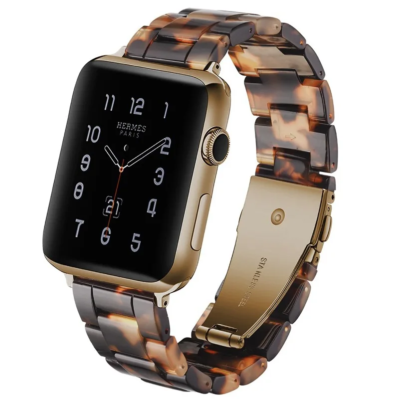 Полимерный ремешок для часов Apple Watch 38 мм 40 мм 42 мм 44 мм стальная Складная Пряжка Замена браслета ремешок для iwatch 1 2 3 4