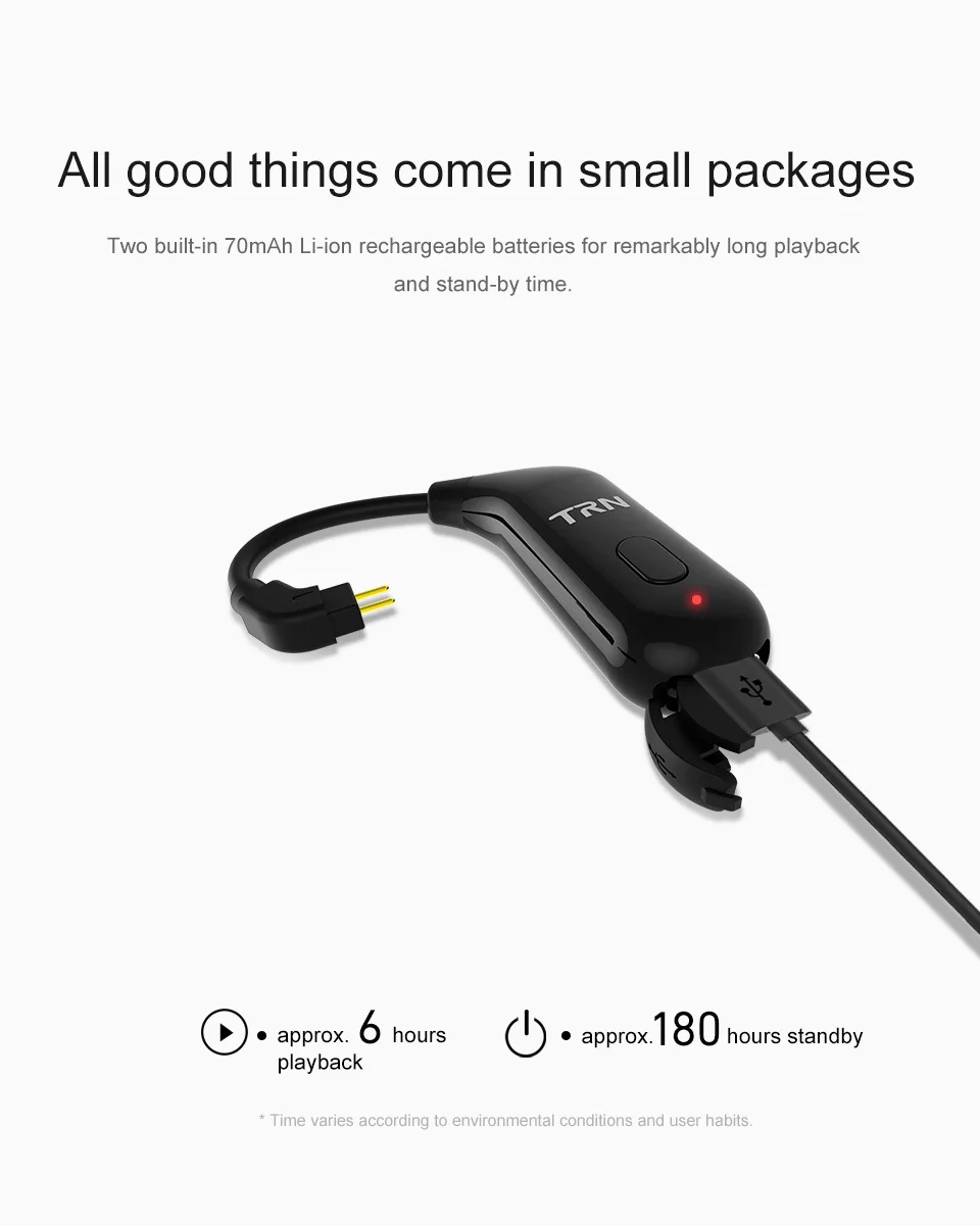 Bluetooth 5,0 TRN BT20 беспроводной ушной крючок HIFI наушники 2PIN/разъем MMCX для TRN X6/IM1/IM2/V80/v30 Revonext QT5/QT2 Yinyoo