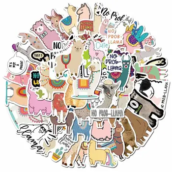 

50Pcs Cute Alpaca Sheep Animal Sticker Llama Camel Kawaii Cartoon Stickers for Laptop Scrapbook Skateboard Car Decals Toy