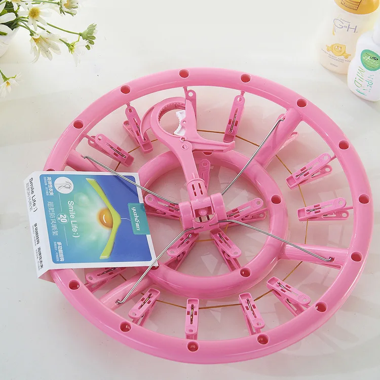 Manufacturers Direct Selling Underwear Socks Break Clamp Bracket 20 Head Balcony Drying Rack Wholesale Multi-Clip Windproof Plas