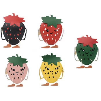 

2020 Fashion Children Cartoon Cute Strawberry Princess Coin Purse Shoulder Bag Long Strap Purse Mini Zipper Crossbody Pack