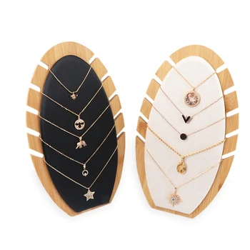 

Novelty Handmade Wooden Flame Shape Necklace Chain Jewelry Display Stand Wedding Party Gift