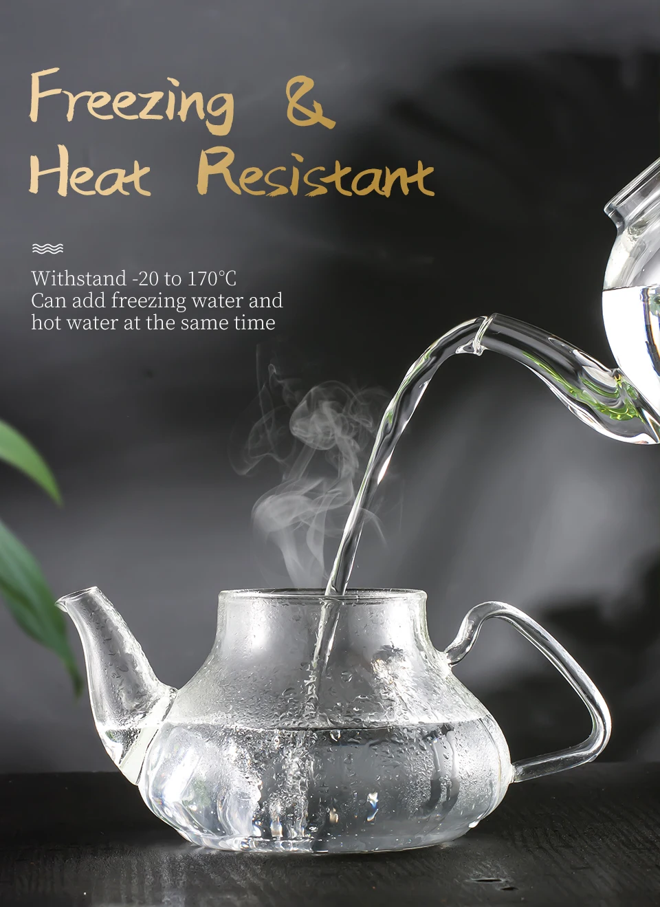 800ml Heat Resistant Teapot with Stainless Steel Infuser Tea Pot Borosilicate Glass Kettle Teapots Stainer for Loose Leaf Tea