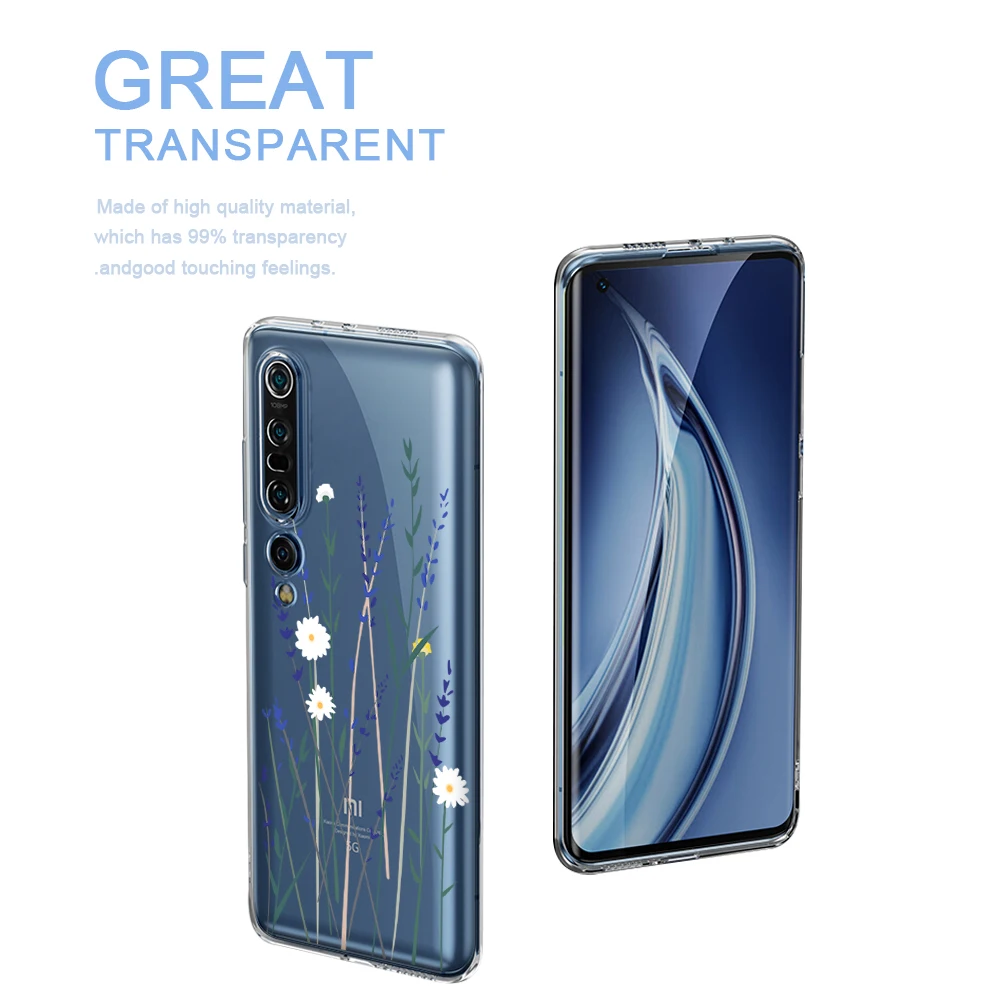 Flower Leaf Funda Case For Xiaomi Redmi Note 10 10S 9 9S 9T 8 8T 9C 7 K40 K30 K30S Poco X3 F3 C3 M3 F2 M2 Pro Max NFC Silicone