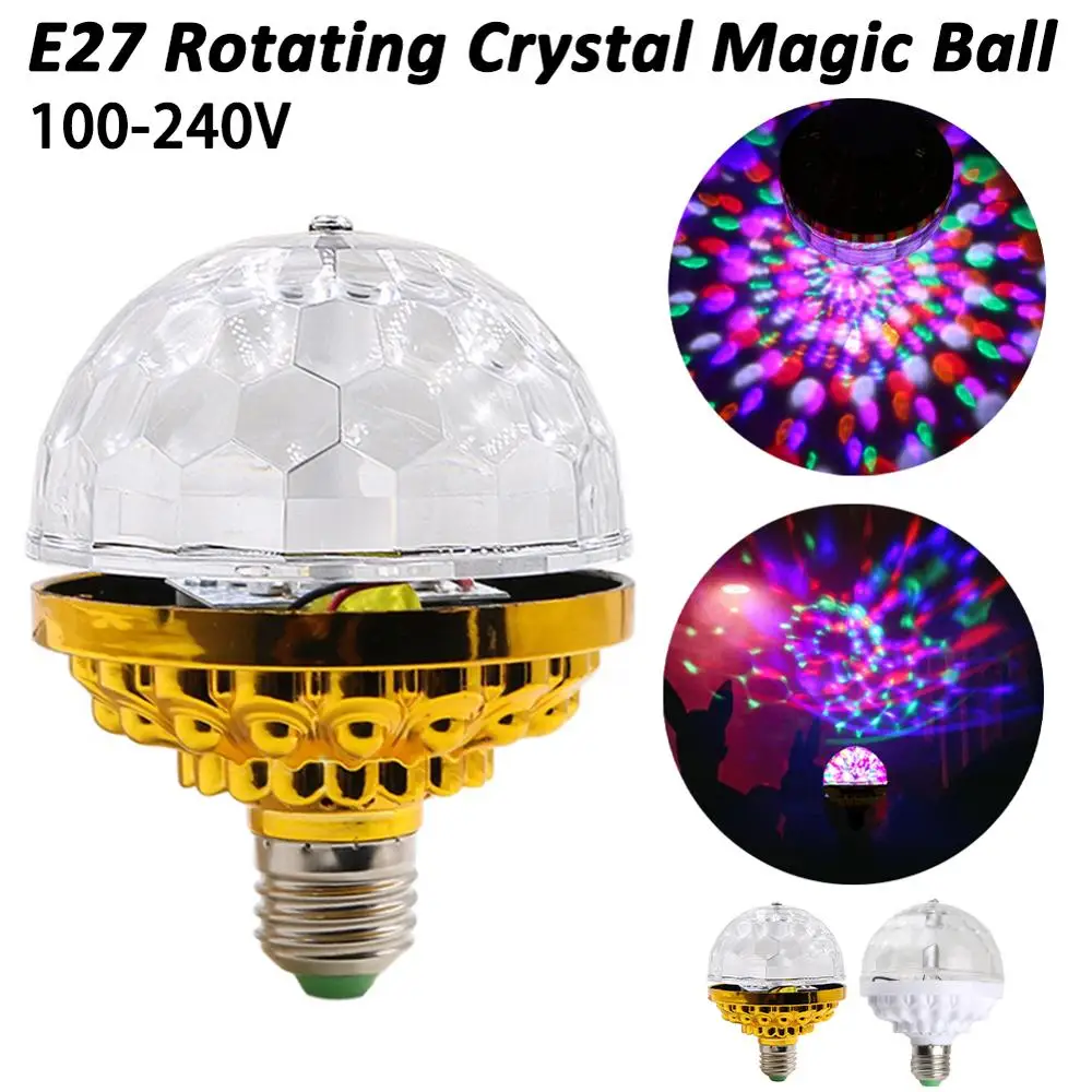 

6W LED Mini Stage Disco DJ Light E27 Christmas Festival New year party Lighting Auto Rotating RGB Bulb Lamp Magic Balls