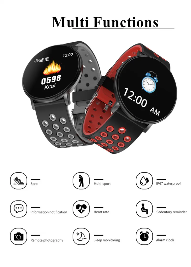 Круглые умные часы с Bluetooth, совместимы с Android Ios, монитор сердечного ритма, фитнес-браслет из закаленного стекла, большой экран, оксид крови