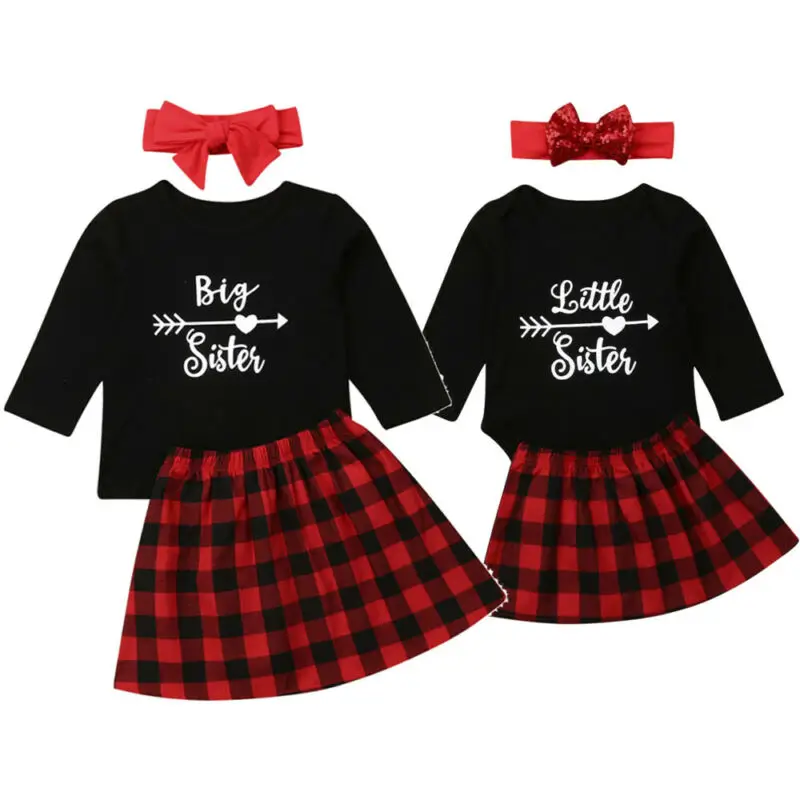 В наличии на складе в США Рождественская Одежда для больших/маленьких сестер