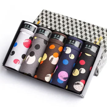 

5Pcs/lot Cotton Men Boxer Underwear Men Solid Print Man Boxers Homme Comfortable Underpants Soft Breathable Male Panties