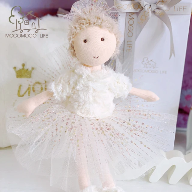 Free Shipping Luxury Pink Ballet Girl Dolly Lovely Baby Appease Toys Handmade Ballerina Pink Princess Girl Rag Doll
