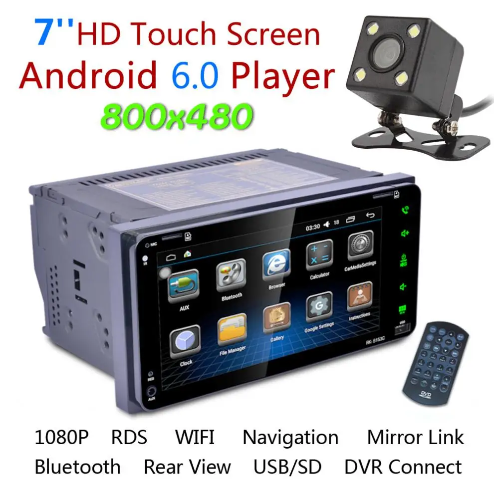  7 zoll RDS Android 6.0 Bluetooth Auto Radio Stereo-Player Digital Touch Screen WIFI GPS Navigation 