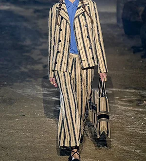 Многоцветный Ziwwshaoyu Ранняя весна дизайнерский льняной принт брючный костюм женский длинный рукав двубортный пиджак+ брюки комплект из двух предметов - Цвет: Многоцветный