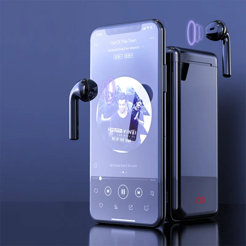 Беспроводные наушники 5 0 Bluetooth с двойным микрофоном и внешним аккумулятором на