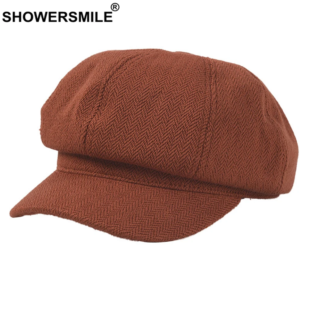 SHOWERSMILE Ретро кепка газетчика для женщин весенне Летняя женская восьмиугольная