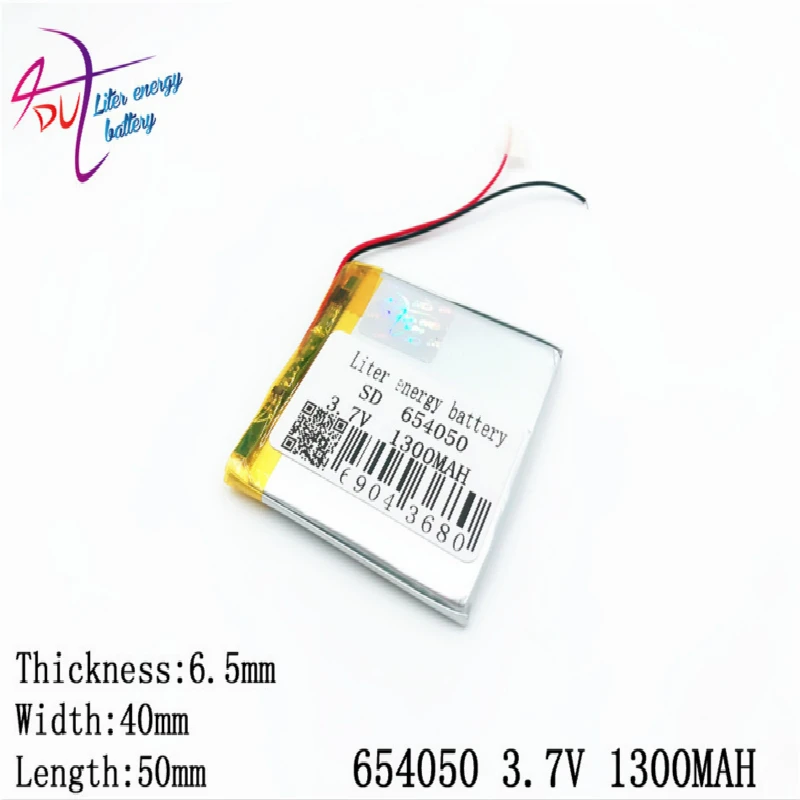 3,7 V 1300mAH 654050 полимерный литий-ионный/литий-ионный аккумулятор для gps, mp3, mp4, mp5, dvd, bluetooth, модель игрушки Мобильный bluetooth