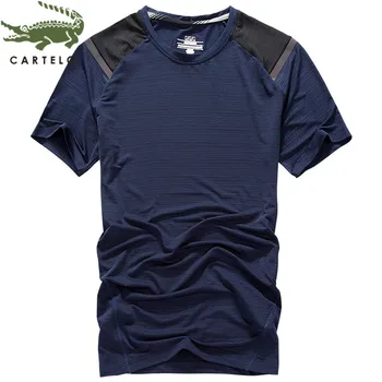 

CARTELO men's clothing new summer fashion comfortable breathable stitching round neck sports casual T-shirt