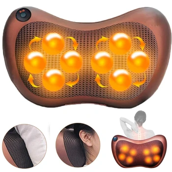 

Massage Pillow, Massagers for Neck and Back with Heat, 8 Massage Heads, Suitable for Home Office and Car, Best Gift for Parents